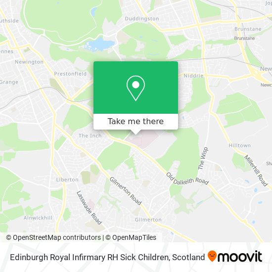 Edinburgh Royal Infirmary RH Sick Children map