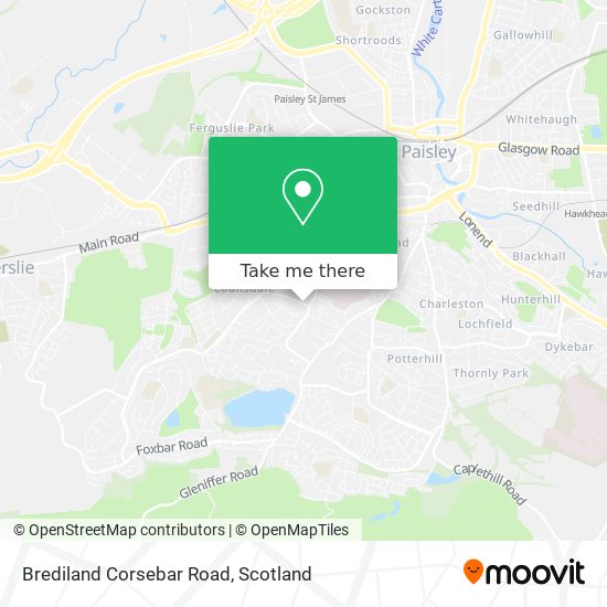 Brediland Corsebar Road map