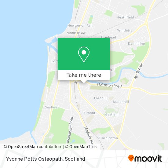 Yvonne Potts Osteopath map