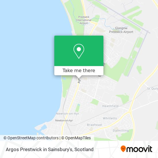 Argos Prestwick in Sainsbury's map
