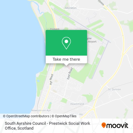 South Ayrshire Council - Prestwick Social Work Office map