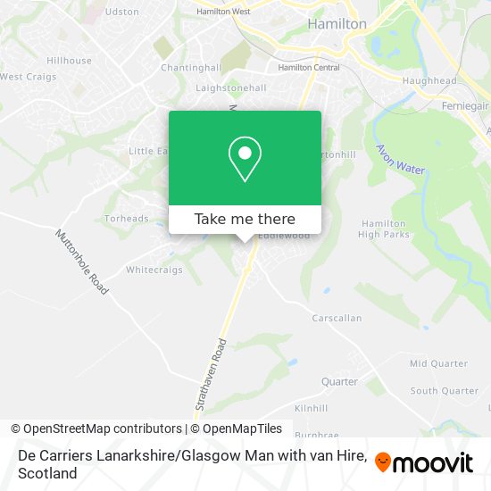 De Carriers Lanarkshire / Glasgow Man with van Hire map