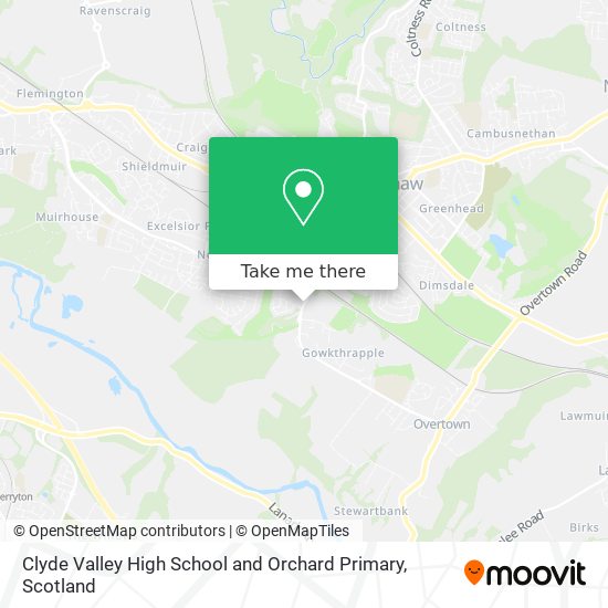 Clyde Valley High School and Orchard Primary map