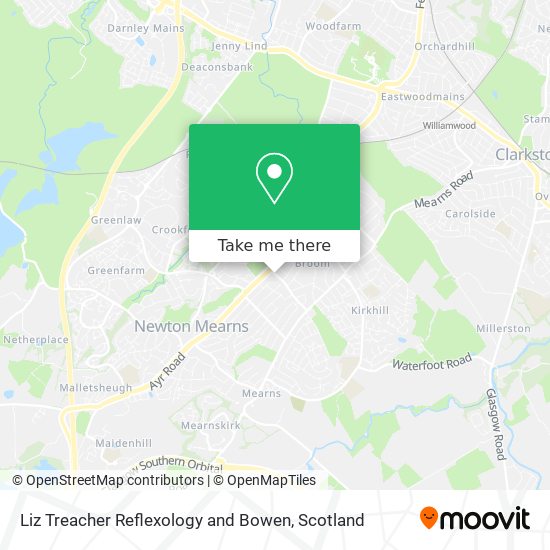 Liz Treacher Reflexology and Bowen map