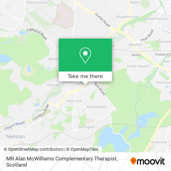 MR Alan McWilliams Complementary Therapist map