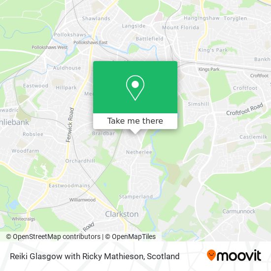 Reiki Glasgow with Ricky Mathieson map