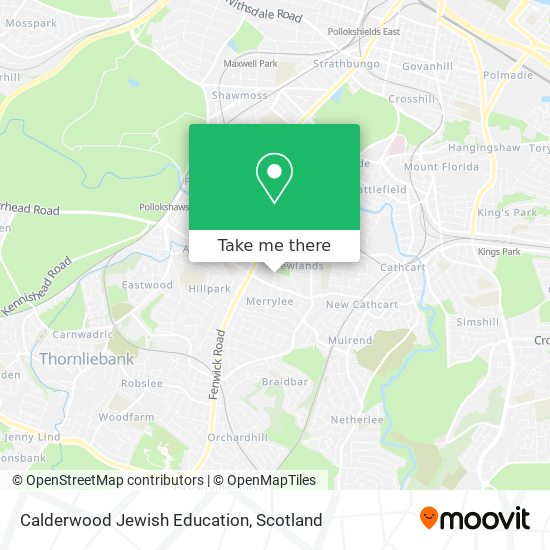 Calderwood Jewish Education map