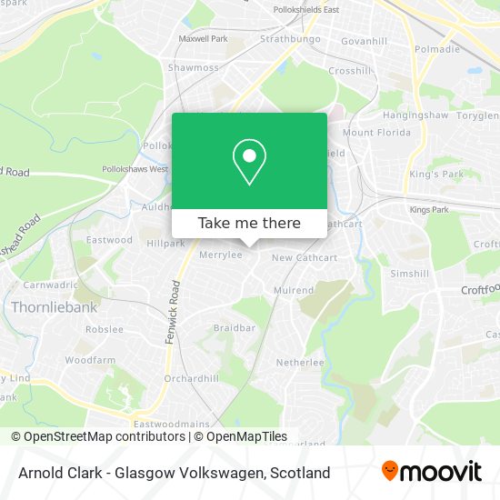 Arnold Clark - Glasgow Volkswagen map