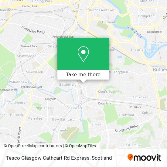 Tesco Glasgow Cathcart Rd Express map