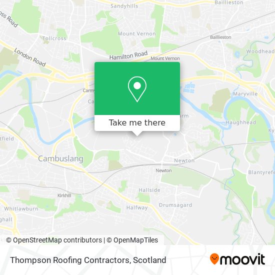 Thompson Roofing Contractors map