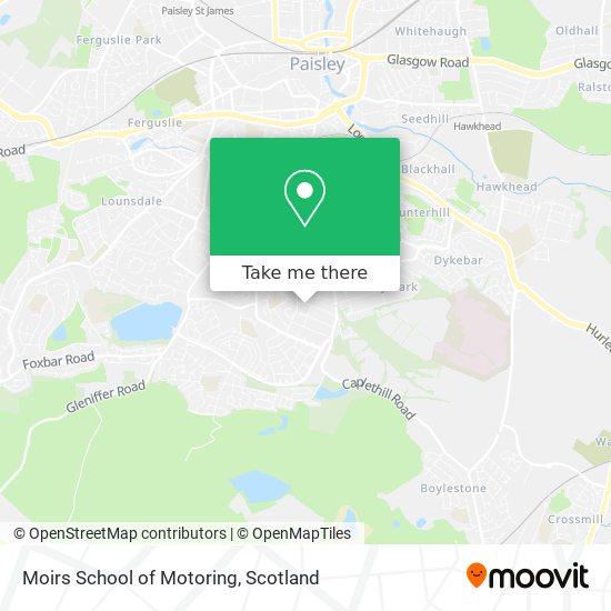 Moirs School of Motoring map