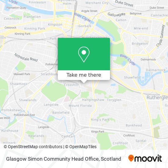 Glasgow Simon Community Head Office map