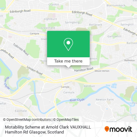 Motability Scheme at Arnold Clark VAUXHALL Hamilton Rd Glasgow map