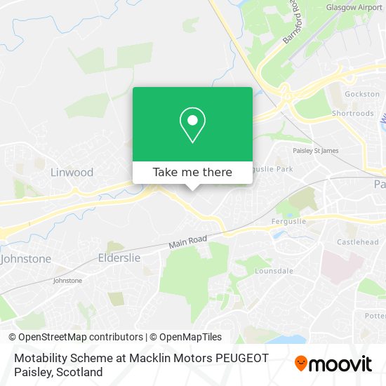 Motability Scheme at Macklin Motors PEUGEOT Paisley map