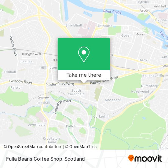 How to get to Fulla Beans Coffee Shop in Glasgow by Bus or Train?