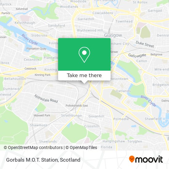 Gorbals M.O.T. Station map