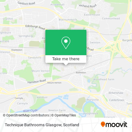 Technique Bathrooms Glasgow map