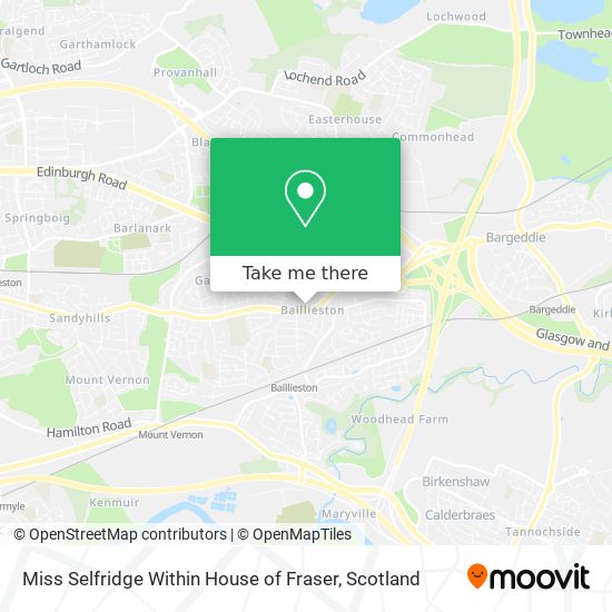 Miss Selfridge Within House of Fraser map