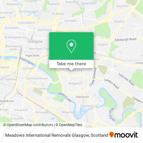 Meadows International Removals Glasgow map