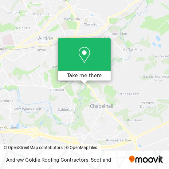 Andrew Goldie Roofing Contractors map