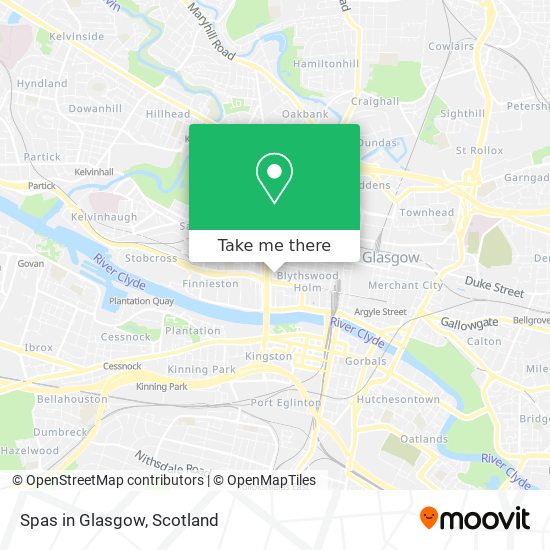 Spas in Glasgow map