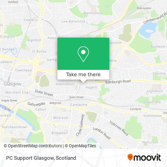 PC Support Glasgow map