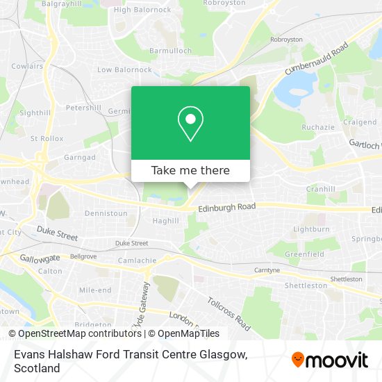 Evans Halshaw Ford Transit Centre Glasgow map