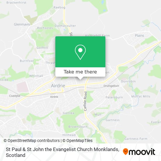 St Paul & St John the Evangelist Church Monklands map
