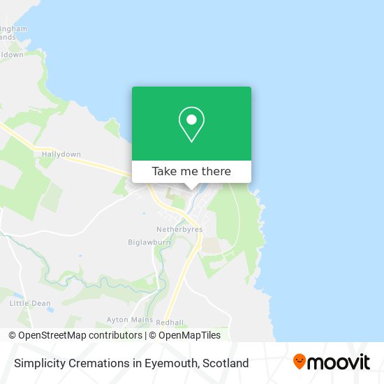 Simplicity Cremations in Eyemouth map