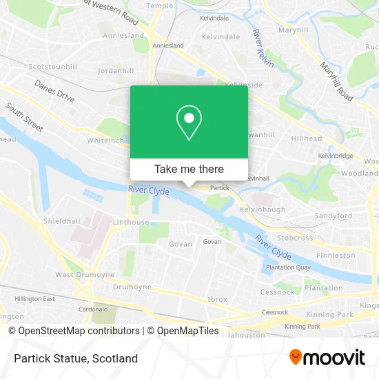 Partick Statue map