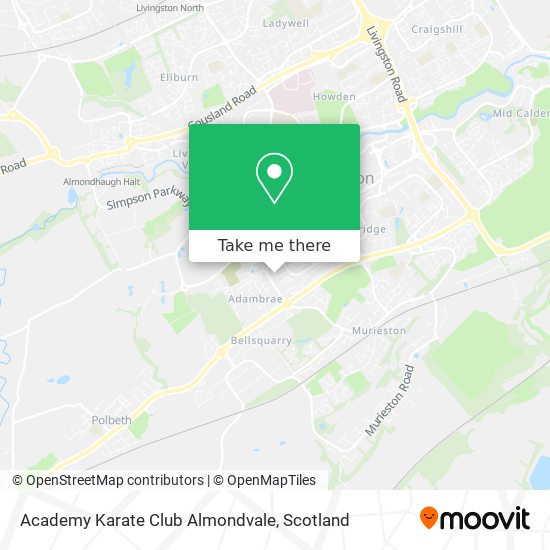 Academy Karate Club Almondvale map