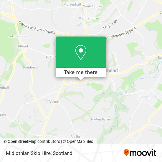 Midlothian Skip Hire map