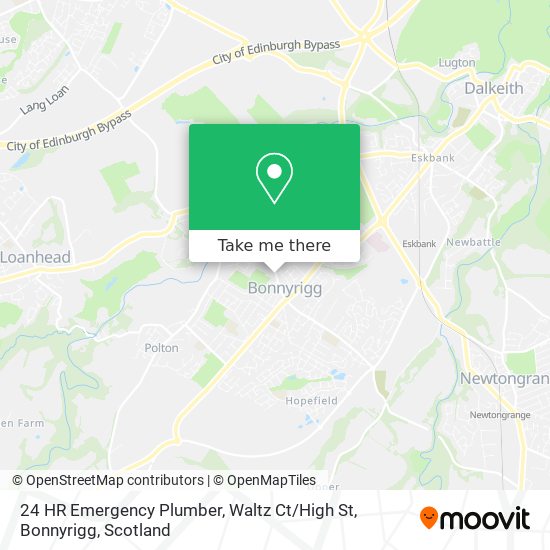 24 HR Emergency Plumber, Waltz Ct / High St, Bonnyrigg map