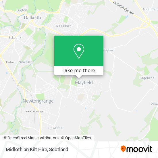 Midlothian Kilt Hire map