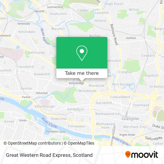 Great Western Road Express map