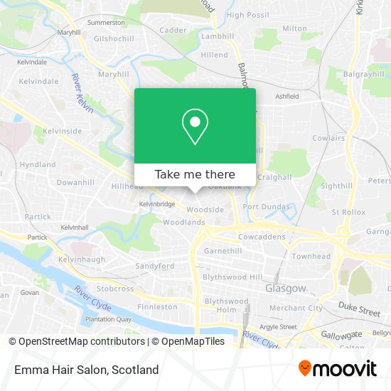 How to get to Emma Hair Salon in Glasgow by Bus, Train or Light rail?