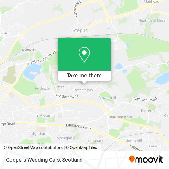 Coopers Wedding Cars map