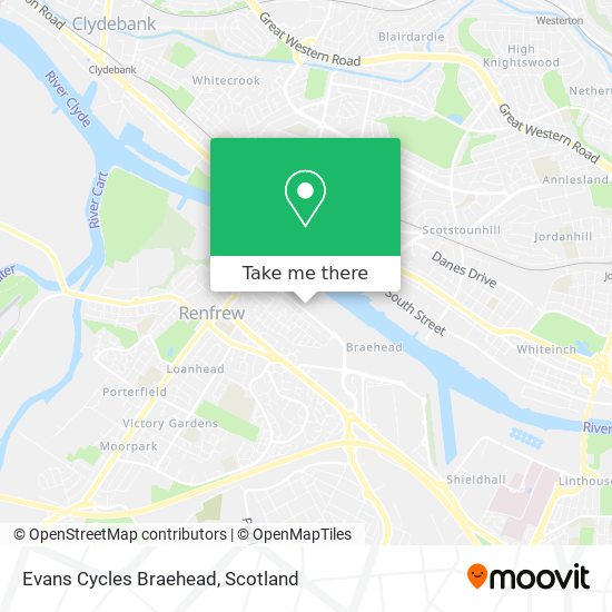 Evans Cycles Braehead map