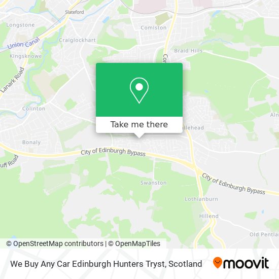 We Buy Any Car Edinburgh Hunters Tryst map