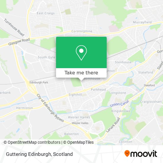 Guttering Edinburgh map