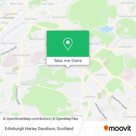 Edinburgh Harley Davidson map