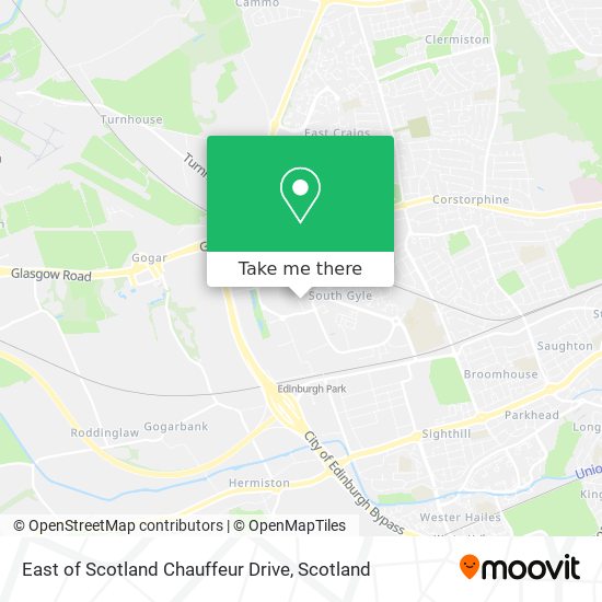 East of Scotland Chauffeur Drive map