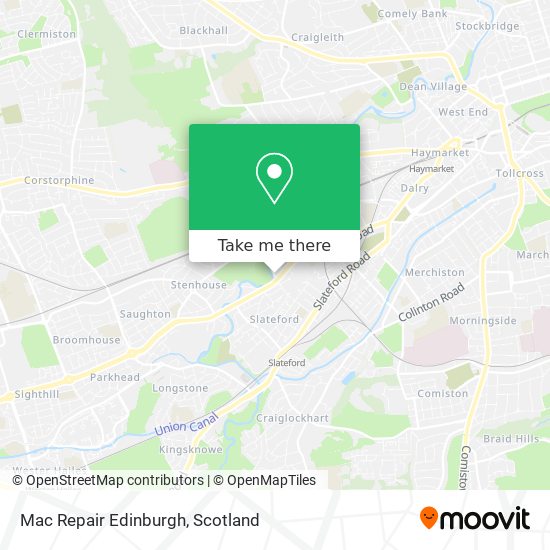 Mac Repair Edinburgh map