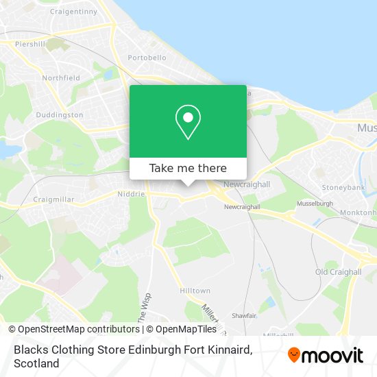 Blacks Clothing Store Edinburgh Fort Kinnaird map