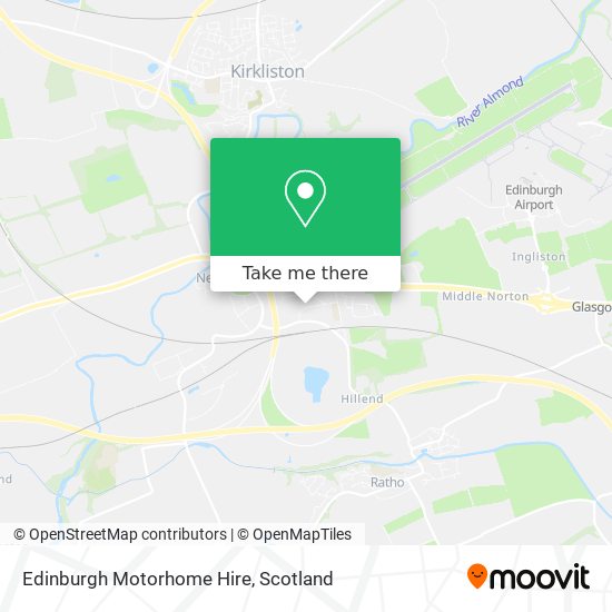 Edinburgh Motorhome Hire map
