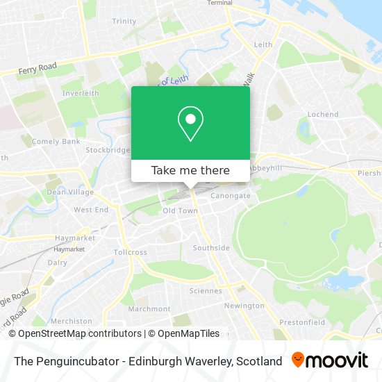 The Penguincubator - Edinburgh Waverley map