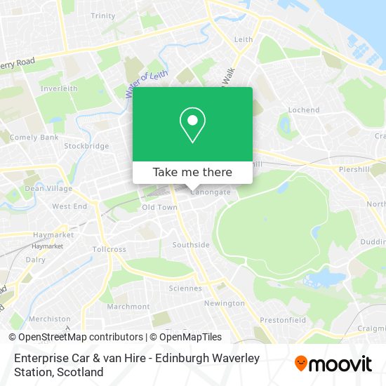 Enterprise Car & van Hire - Edinburgh Waverley Station map