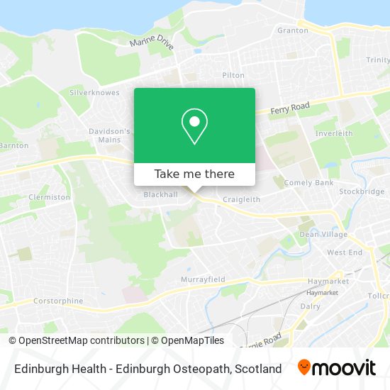 Edinburgh Health - Edinburgh Osteopath map