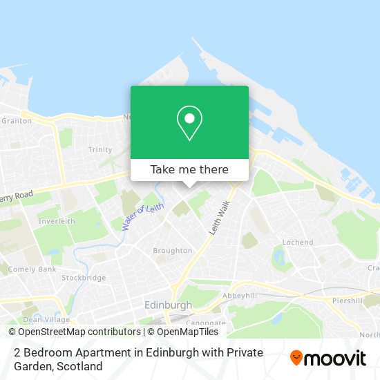 2 Bedroom Apartment in Edinburgh with Private Garden map