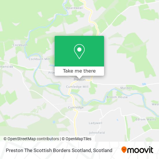 Preston The Scottish Borders Scotland map
